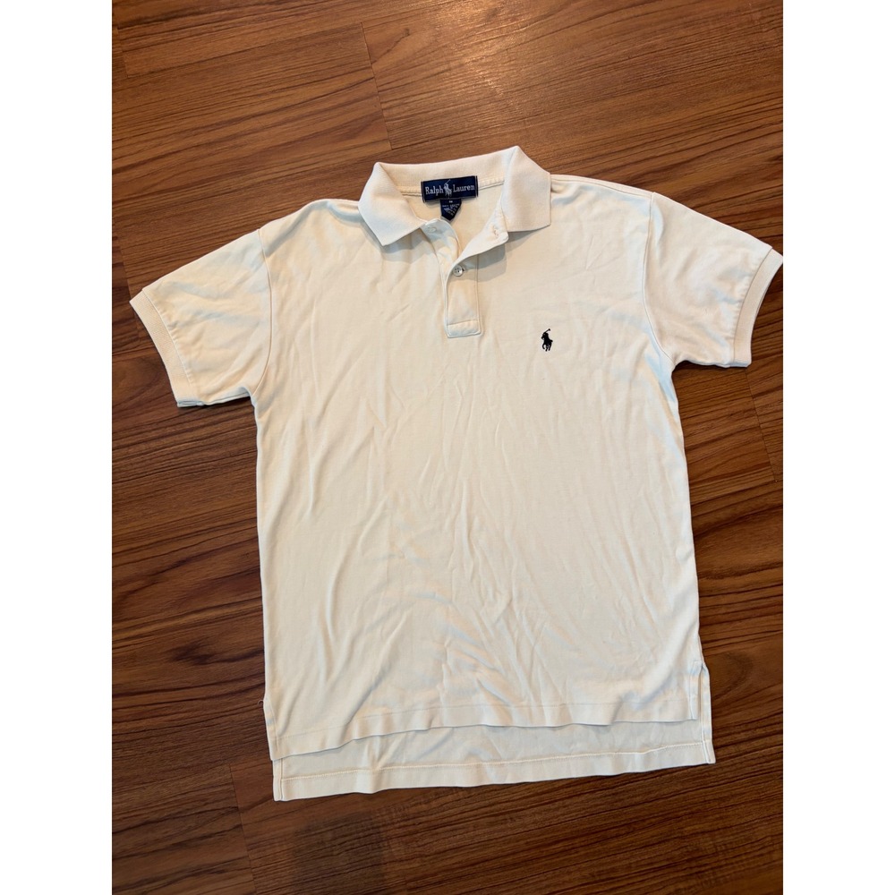 Ralph Lauren Mens Polo Shirt Small yellow Short Sleeve Cotton Pique USA